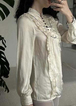 Нежно молочная викторианская блуза4 фото