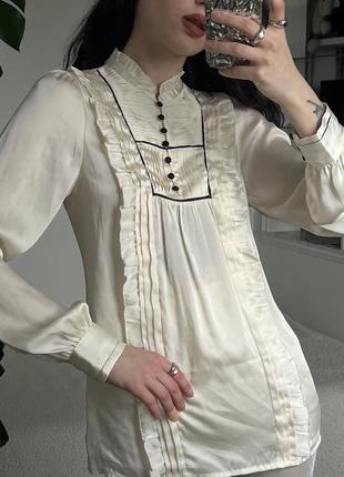 Нежно молочная викторианская блуза1 фото