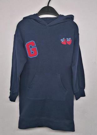 Синее спортивное платье -туника ovs для девочки 5-6роков, 116 см