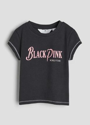 Футболка в рубчик black pink h&m 146, 152