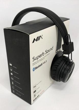 Беспроводные блютуз наушники для телефона и компьютера с микрофоном nia x35 фото
