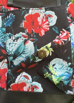Рюкзак українського бренду bagland black flower 🌹 blue red7 фото