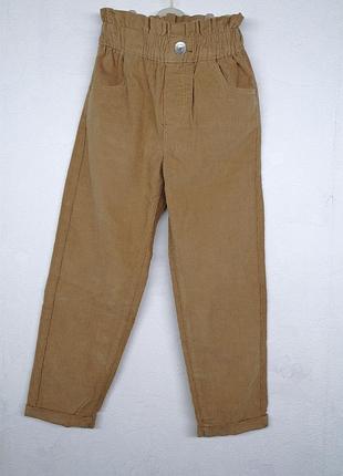 Классные вельветовые брюки paper bag от ovs на девочку 5-6роков, 116 см.
