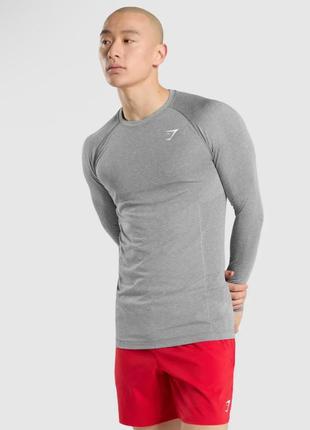 Gymshark сірий лонг лонгслів кофта футболку для спорту довгий рукав