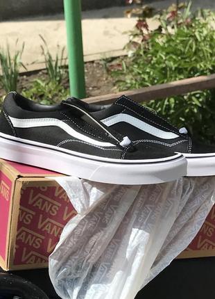 Женские vans old skool black &amp;white3 фото