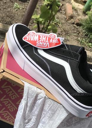 Женские vans old skool black &amp;white6 фото