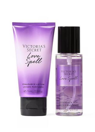 Идея подарок набор парфюмированных спрея и лосьона для тела love spell victoria’s secret vs2 фото