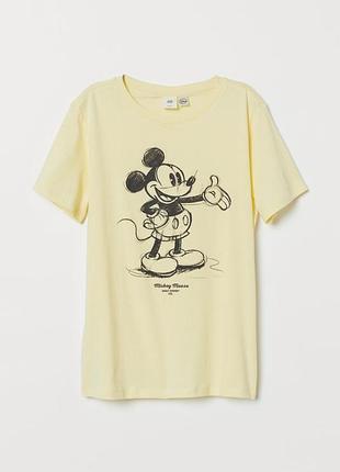 Sale🔥 желтая футболочка h&m с микки маусом р.s2 фото