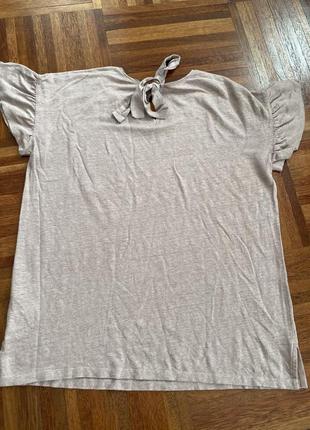 Нова трикотажна романтична льняна блуза футболка 💯 льон fat face  uk l-xl7 фото
