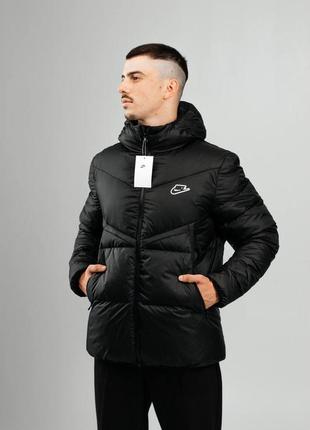 Черная куртка пуховик найк nike nsw