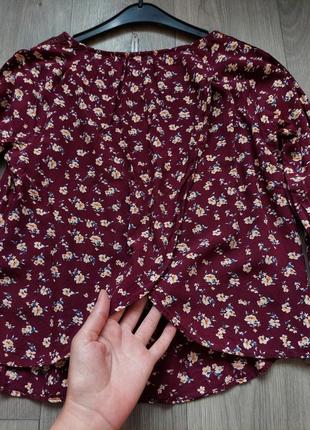Блуза- топ з прошвою у квітковий принт 5