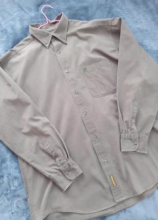 Фирменная рубашка от timeberland оттенка ''хаки'' оверсайз модель