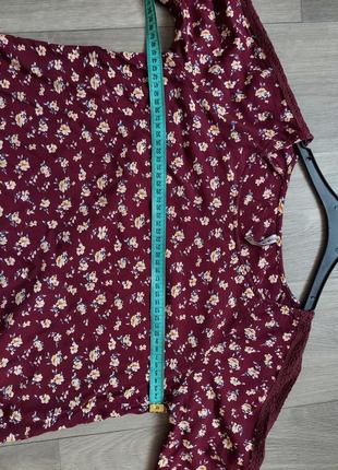 Блуза- топ з прошвою у квітковий принт 7