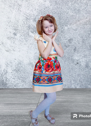 Сукня вишиванка дитяча ошатна святкова й повсякденна 🌸5 фото