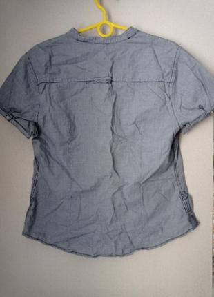 Блуза хлопок, серо-белого цвета в мелкую клетку, размер 48-502 фото