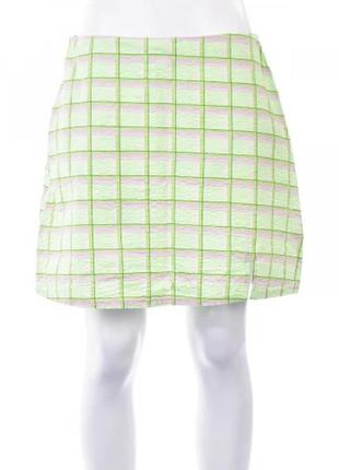 Короткая юбка зеленая в розовую клетку primark размер 389 фото