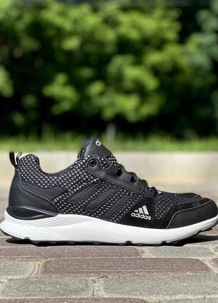 Мужские сетчатые, черные, стильные и качественные кроссовки adidas. от 40 до 45 гг. 1068 дмш3 фото