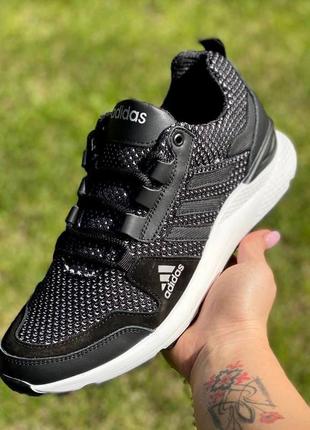 Мужские сетчатые, черные, стильные и качественные кроссовки adidas. от 40 до 45 гг. 1068 дмш5 фото