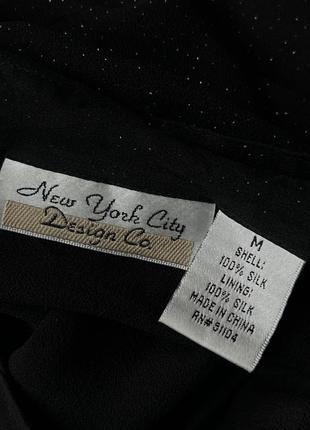 Черная винтажная шелковая блуза2 фото
