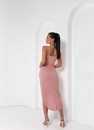 Розовое платье с бахромой3 фото