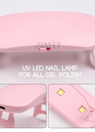 Складная дорожная мини лампа для ногтей сушки гель лака маникюра маленькая компактная...