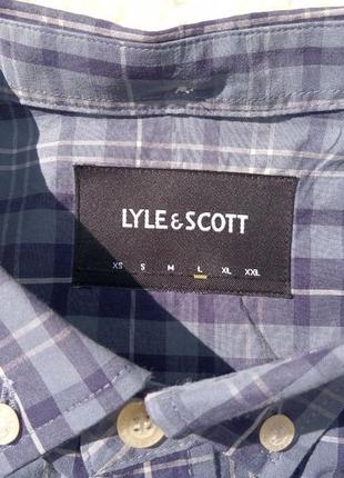 Рубашка lyle scott размера l в клетку на короткий рукав4 фото