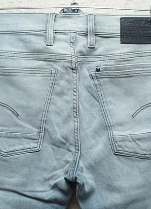 Мужские джинсы g-star raw серо-голубого цвета7 фото