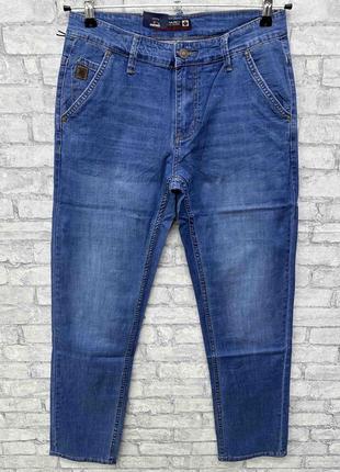 Мужские летние джинсы с косыми карманами1 фото