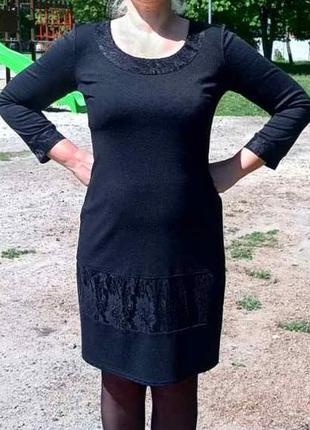 Сукня жіноча трикотажна, чорна 46-503 фото
