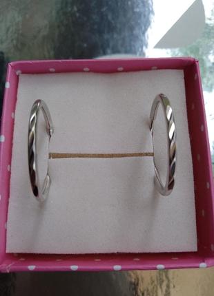 Серебряные серьги-кольца 925 п3 фото