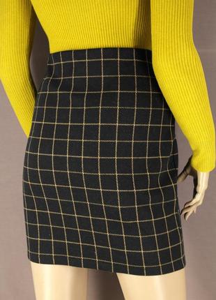Брендовая облегающая юбка мини "new look" в клетку. pазмер uk12/eur40.4 фото