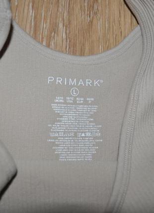 Бесшовный бежевый боди майка в рубчик primark5 фото