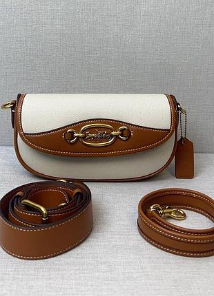 Сумка coach бежевая черная коричневая