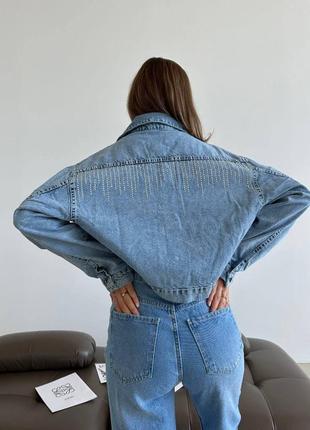 Джинсовый пиджак женский5 фото