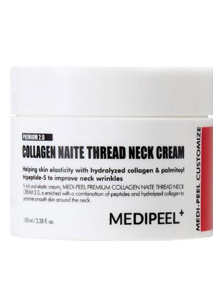 Подтягивающий крем для шеи medi-peel premium 2.0 collagen thread neck cream 100 ml