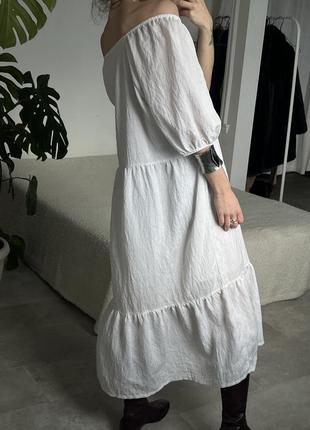 Длинное обьемное белое платье6 фото