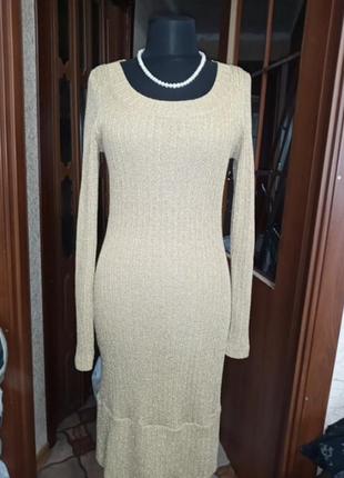 Платье новое,макаронка,с люриксом,на подкл.р.48,46,44 турция,ц.250 гр2 фото