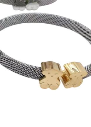 Гиппоалергенный позолоченный браслет тоус из медицинской стали (stainless steel)