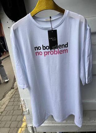 No boyfriend,  no problem футболка оверсайз7 фото
