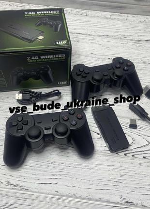 Ретро приставка game stick lite m8 64 gb 4k ultra hd на 10 000 ігор  до комплекту 2 джойстики (на батарейках) в комплект не входять.