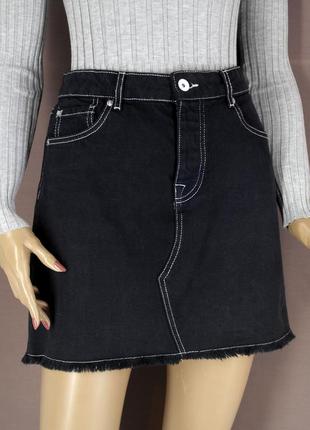 Брендовая джинсовая юбка "only" темно-графитовая. размер eur38, s/m.2 фото