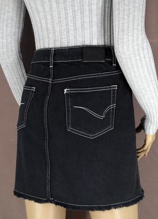 Брендовая джинсовая юбка "only" темно-графитовая. размер eur38, s/m.3 фото