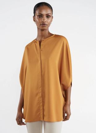 Оверсайз сатиновая блуза блузка oversized blouse wera в стиле cos arket2 фото
