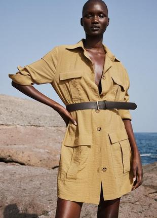 Нова натуральна сукня сорочка з поясом h&m