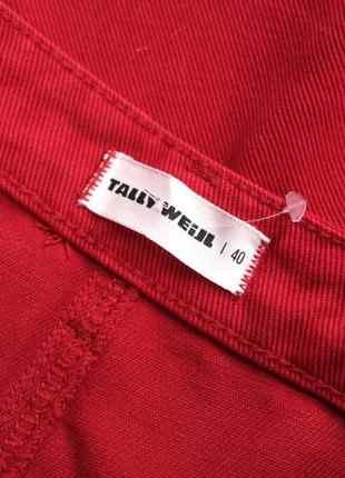Брендова червона джинсова спідниця міні "tally weijl". розмір eur 40.5 фото