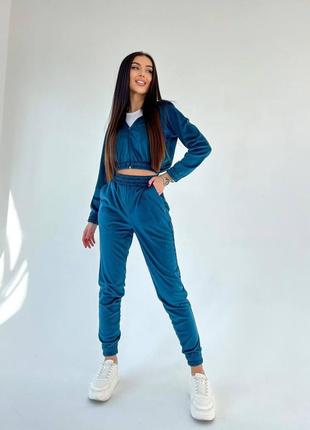 Спортивный костюм велюр, кофта и штаны