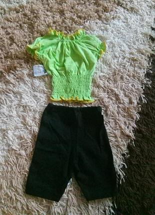 Летний костюм для девочки 2-3 рючки рост 92-98 см размер 28
