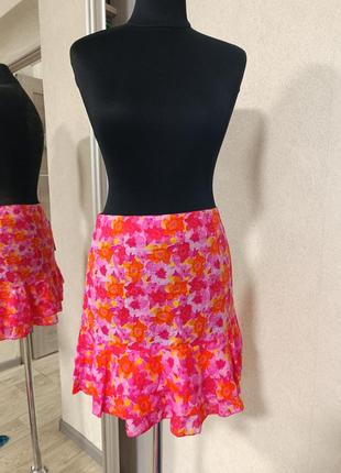 Хлопковая юбка с рюшами и цветами most wanted1 фото