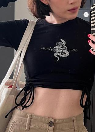 Черный топ bershka