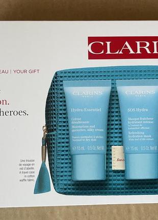 Clarins hydrated & radiant skin, набір для зволоження та сіяння шкіри
